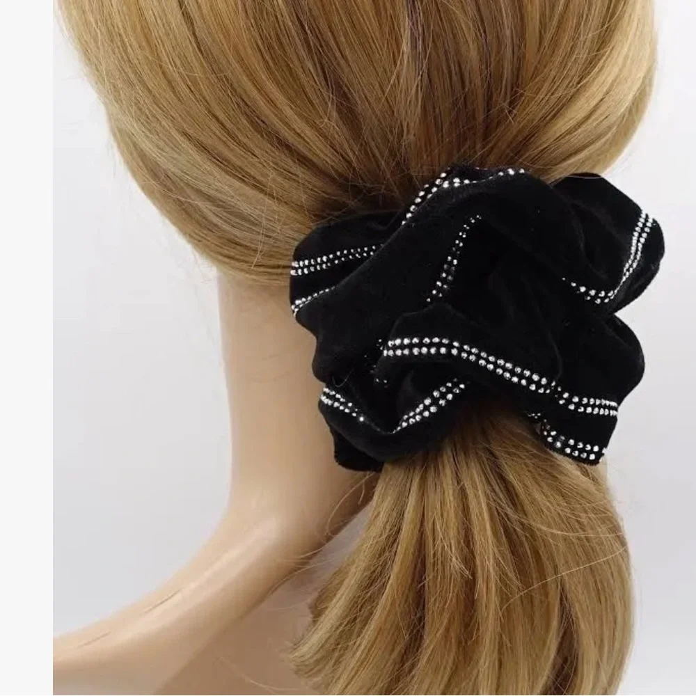 Glam Black Rhinestone Scrunchie Bundle | Stoney Clover Lane & Velvet Crystal